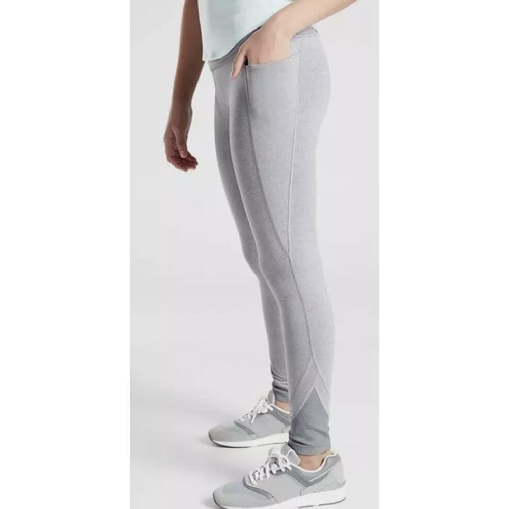 Athleta Girl Size L/12 Trust‎ Fall Tight Heather Gray Ribbed Ankle Activewear